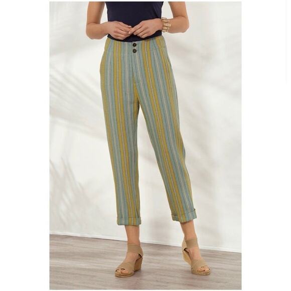 Soft Surroundings Linen Women's Striped Palazzo Pants - Size 14 - Picture 1 of 10